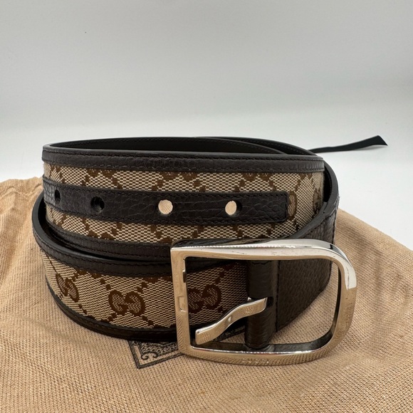 Gucci Brown monogram men’s belt - Picture 1 of 2
